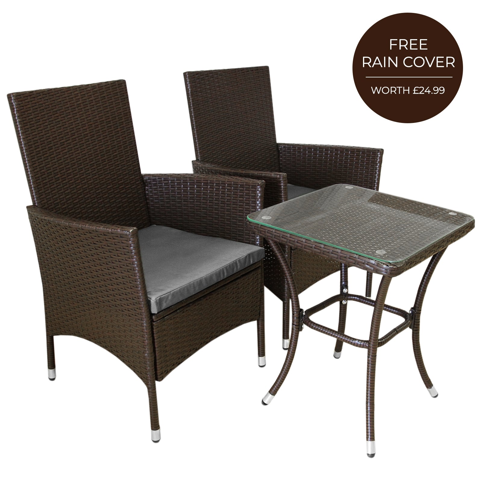 Rattan Bistro Set | Brown