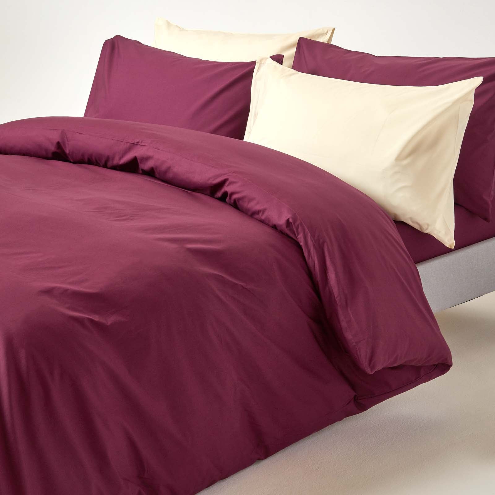 Egyptian Cotton Duvet Cover With Pillowcase, 200 Tc | King | Plum