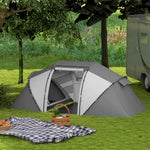 4-6 Persons Camping Tent Dome Family Travel Group Hiking | Charcoal Grey