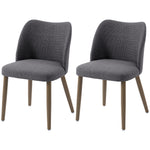 Dining Chairs Set Of 2, Kitchen Chairs With Padded Seat | Dark Grey