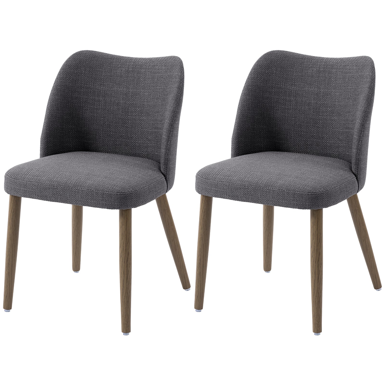 Dining Chairs Set Of 2, Kitchen Chairs With Padded Seat | Dark Grey