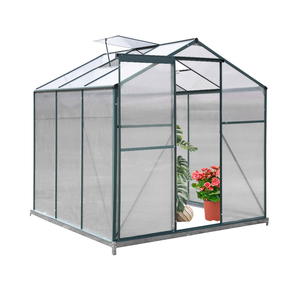 Aluminium Hobby Greenhouse With Base And Openable Window | Medium | Clear