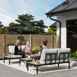 4 Seater Garden Corner Sofa Set W/ Removable Thick Cushions