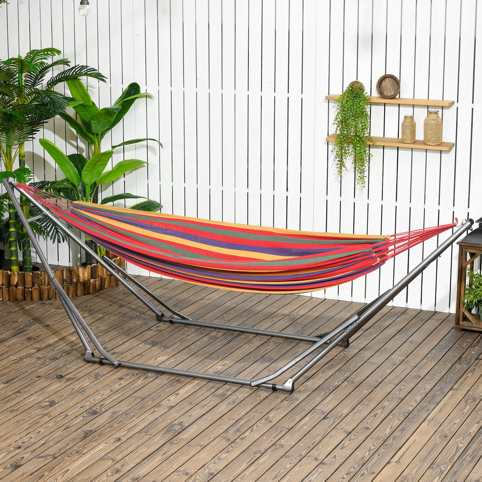 2 In 1 Foldable Metal Hammock Stand, Load Capacity 120kg