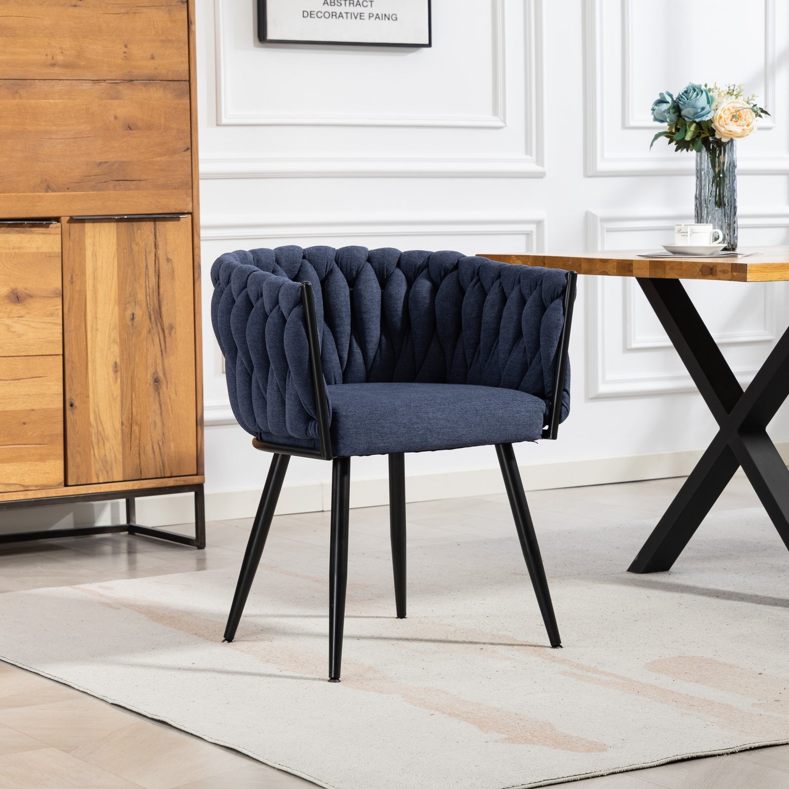 Aneta Fabric Accent Chairs - Set Of 2 | Denim
