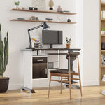 Computer Desk With Drawer, Wooden Workstation | Brown