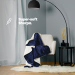Single Sherpa Fleece Blanket - Midnight