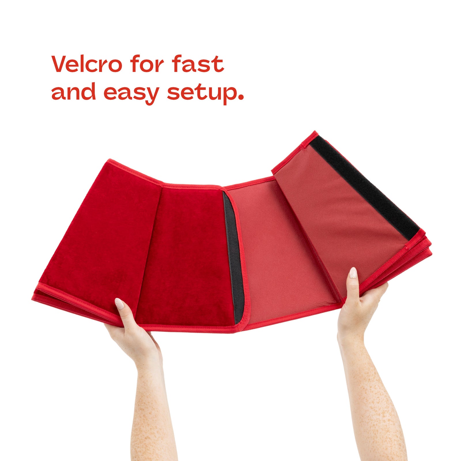 Velvet Christmas Tree Skirt 68cm Foldable Lightweight | Red