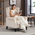 Manual Reclining Armchair W/ Footrest | Beige