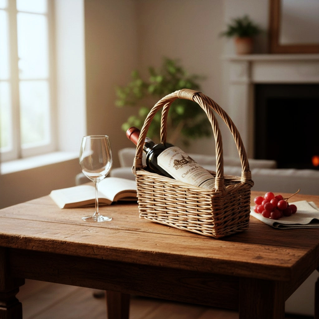 Provence Willow Wine Carrying Cradle
