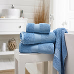Bliss Pima Supersoft Ultra Absorbent Cotton Towels | Face Cloth (x4) | Cobalt Blue