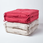 Cotton Travel Support Booster Cushion | 50cm x 50cm | Claret Red