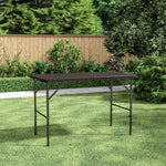 Rectangular Rattan Plastic Folding Table Black/brown | One Size | Brown