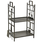 77cm Wrought Iron Firewood Holder W/ 4 Tools