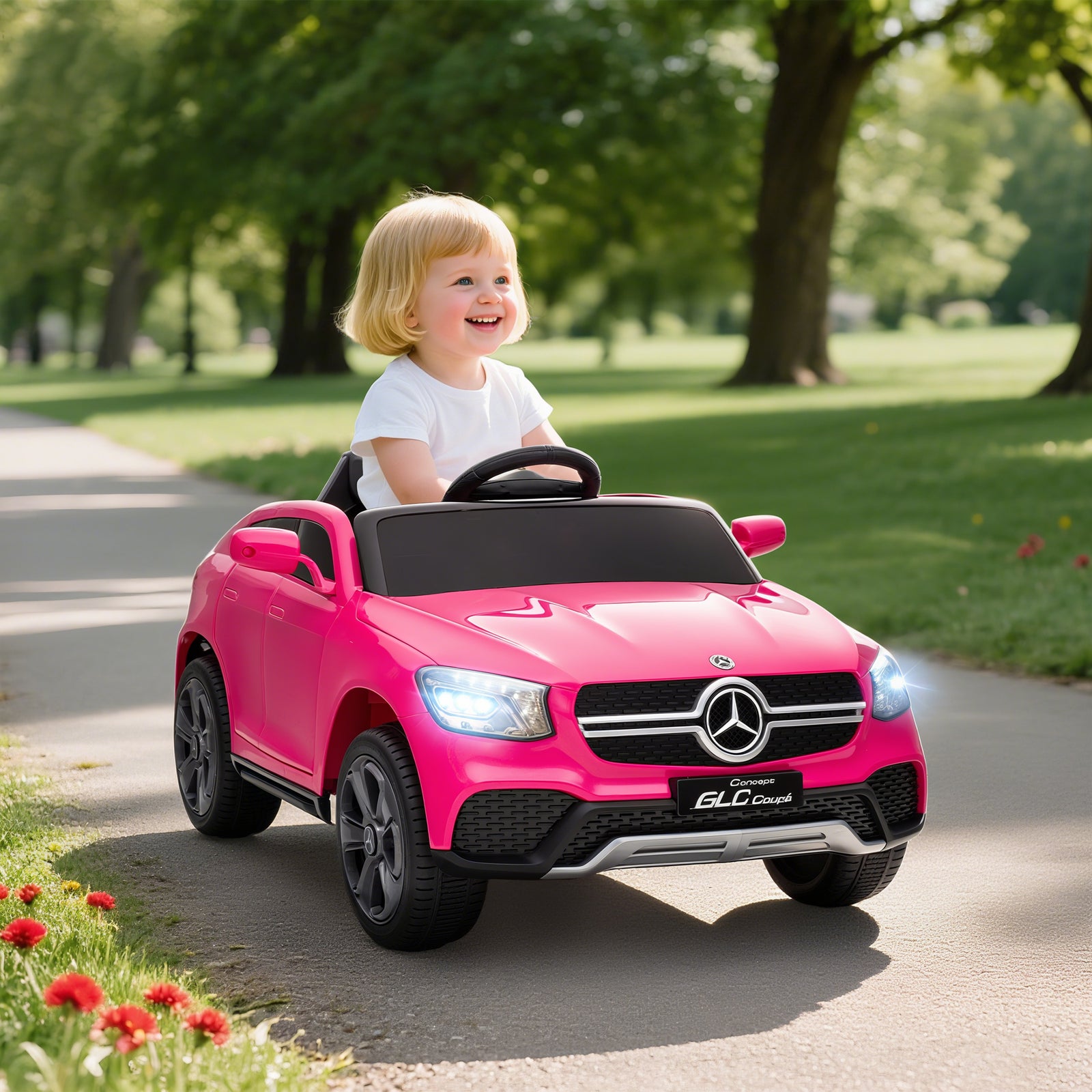 Mercedes-benz Glc Licensed Kids Ride On Car With Remote | Pink