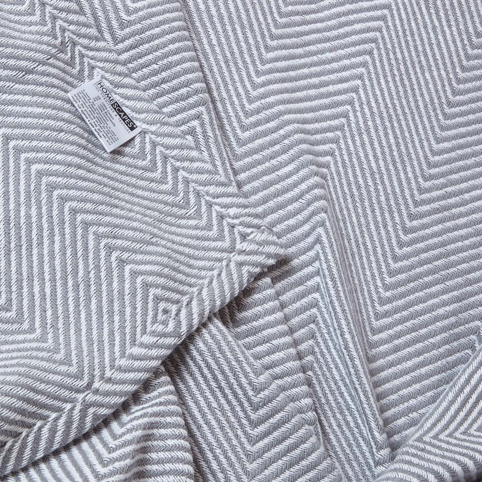 Cotton Halden Chevron Grey Throw | 255cm x 360cm | Grey