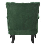 Elegant Chenille Armchair With Rubberwood Legs | Green