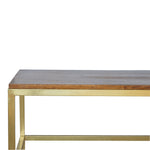 Solid Wood Rectangle Gold Coffee Table
