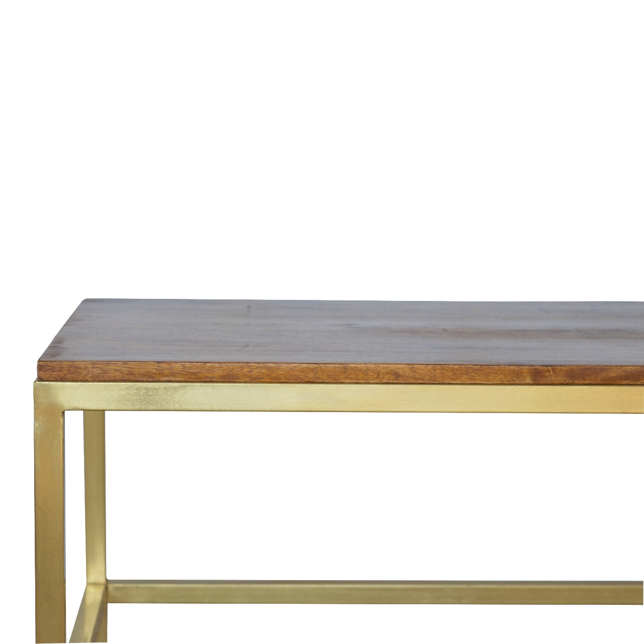Solid Wood Rectangle Gold Coffee Table