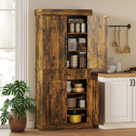 HOMCOM 180cm Kitchen Pantry, Kitchenstorage Cabinet With Shelves, Brown