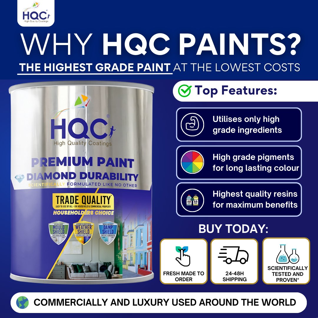 HQC Paints Smooth Masonry Paint -  Weatherproof & Long-lasting Protection For All Exterior Walls