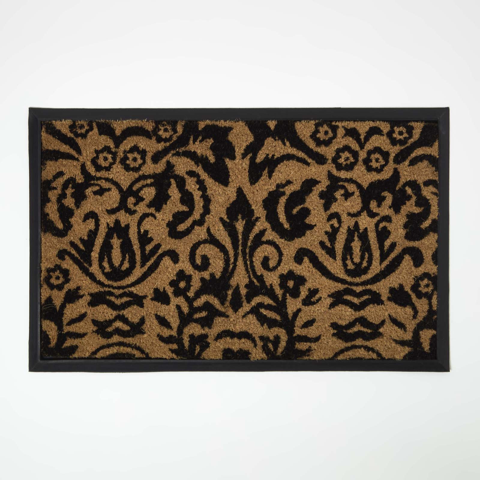 HOMESCAPES Black Rubber Surround For Doormats, 50 X 81 Cm