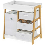 AIYAPLAY Baby Changing Table With 3 Drawers, Basket, Waterproof Pad