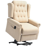 Power Lift Recliner Armchair With Wingback, Button Tufted | One Size | Beige