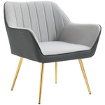 Accent Chairs Velvet Armchairs Living Room Bedroom | One Size | Light Slate Gray