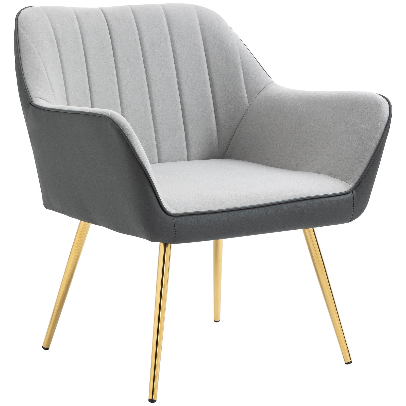 Accent Chairs Velvet Armchairs Living Room Bedroom | One Size | Light Slate Gray