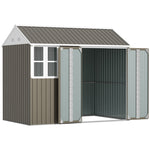 8x6 Ft Metal Garden Shed Outdoor Storage Shed W/doors Window