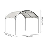 3m X 3m Outdoor Gazebo With Arched Roof Black Steel Frame & With Pu-coated Polyester Canopy, Sun Shelter For Garden, Patio Or Backyard