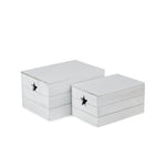 Wooden Vintage Effect Star Cut Out Box | Set-of-2