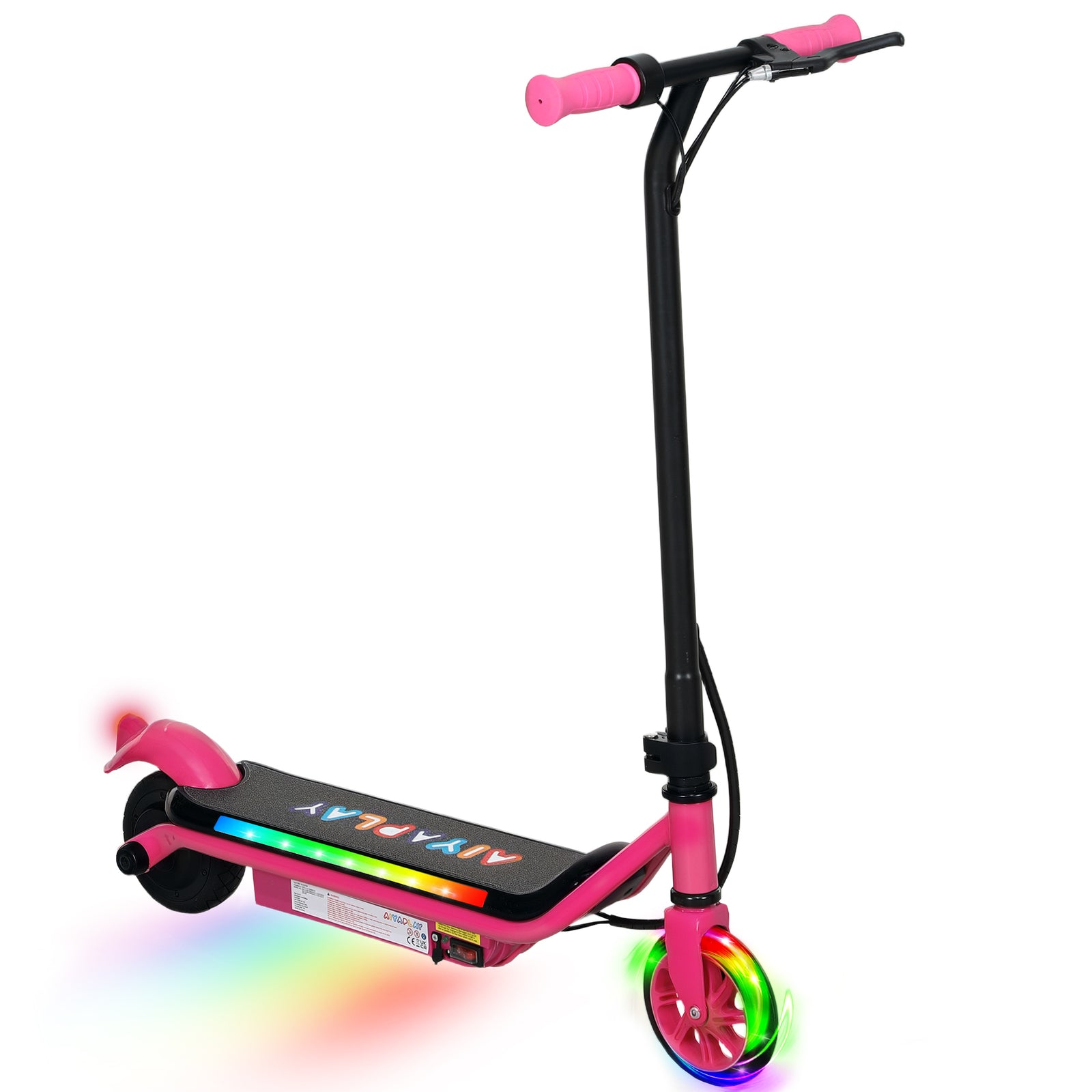 Electric Scooter For 6-14 With Dual Brakes & Colourful Light | Pink