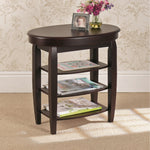 Swivel Top Side Table With Shelves Mahogany | Mahogany