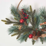 HOMESCAPES Round Metal Hoop Traditional Christmas Wreath