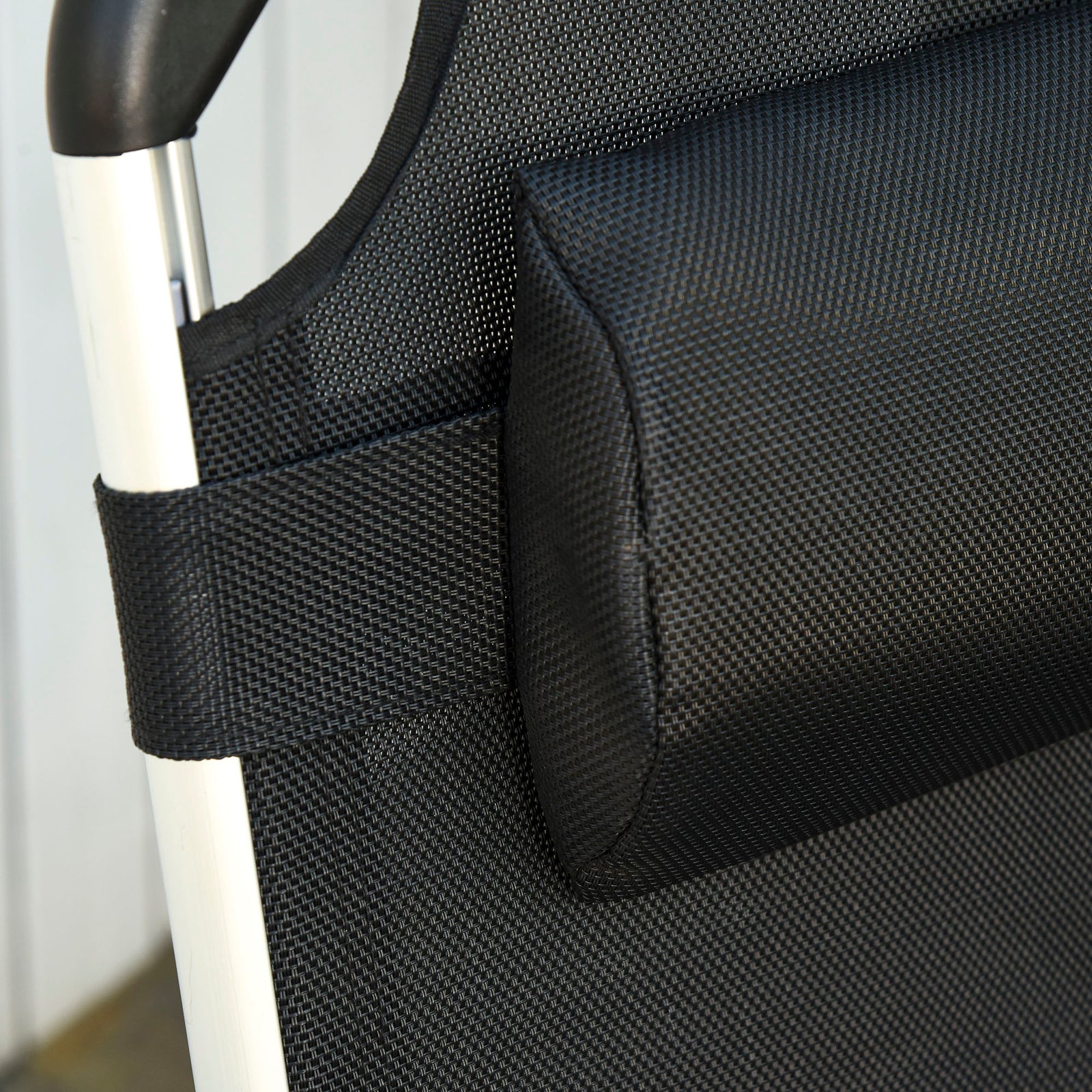 Folding Outdoor Lounger W/ Pillow | Black