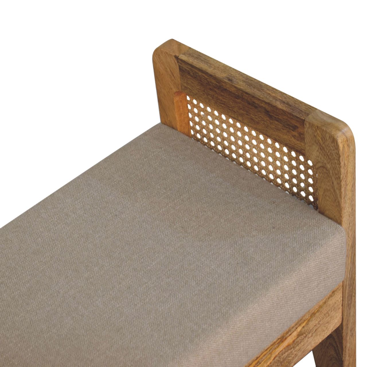 Solid Wood Mud Linen Rattan Bench