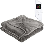 Heated Electric Throw 9h Timer 9 Heat Setting Fleece Blanket | Single | Grey