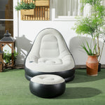 Inflatable Sofa Chair And Foot Stool For Gaming | Gray