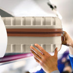 45x36x20cm Lightweight Underseat Cabin Carry On Suitcase - 100+ Airline Approved - Hard Shell Luggage - 4 Wheels | 45 x 36 x 20cm | Cream
