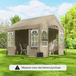 3 X 3 M Party Tent, Outdoor Canopy Tent With Sidewalls | Beige