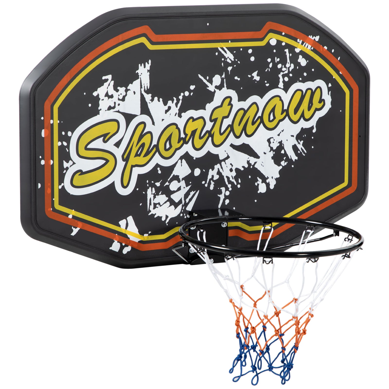 Wall Mounted Basketball Hoop Set, Red & Yellow