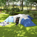 6-9 Man Tunnel Tent, 2000mm Waterproof, 3 Bedroom
