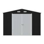 10x12ft Large Metal Storage Shed With Lockable Double Doors, 2 Windows, 4 Vents – Spacious Outdoor Tool Shed