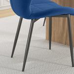 Dining Chairs Set Of 4, Flannel Upholstered Kitchen Chairs | Blue