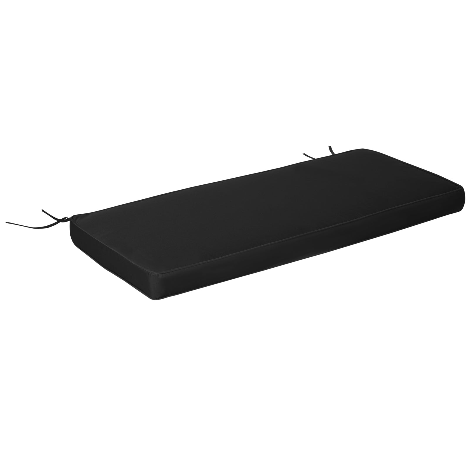 Garden Bench Cushion 2 Seater Seat Pad Indoorand Outdoor Use | Black