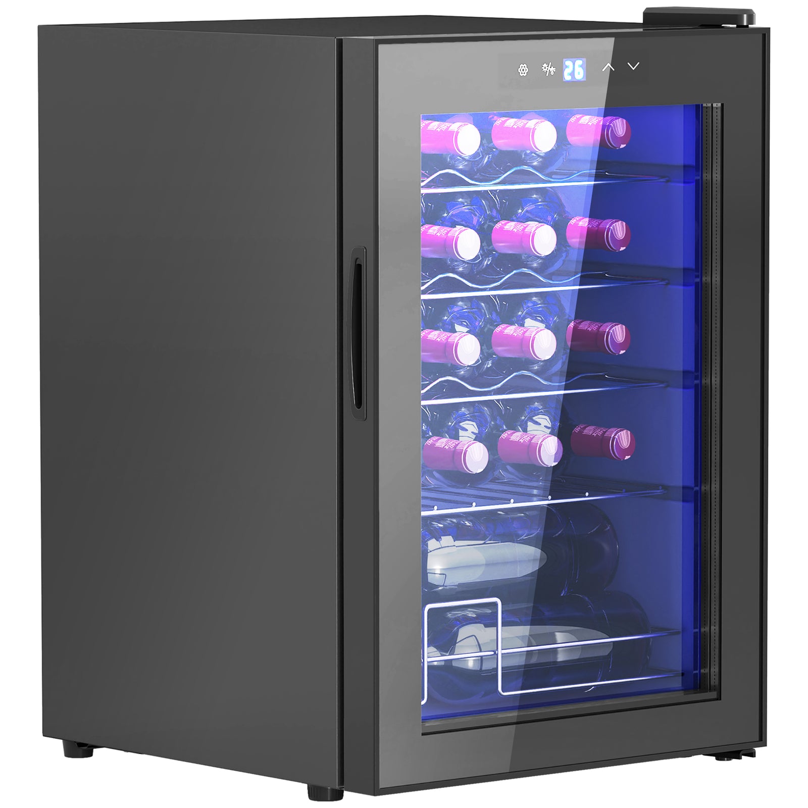 Freestanding Wine Cooler Fridge With Glass Door 20 Bottle