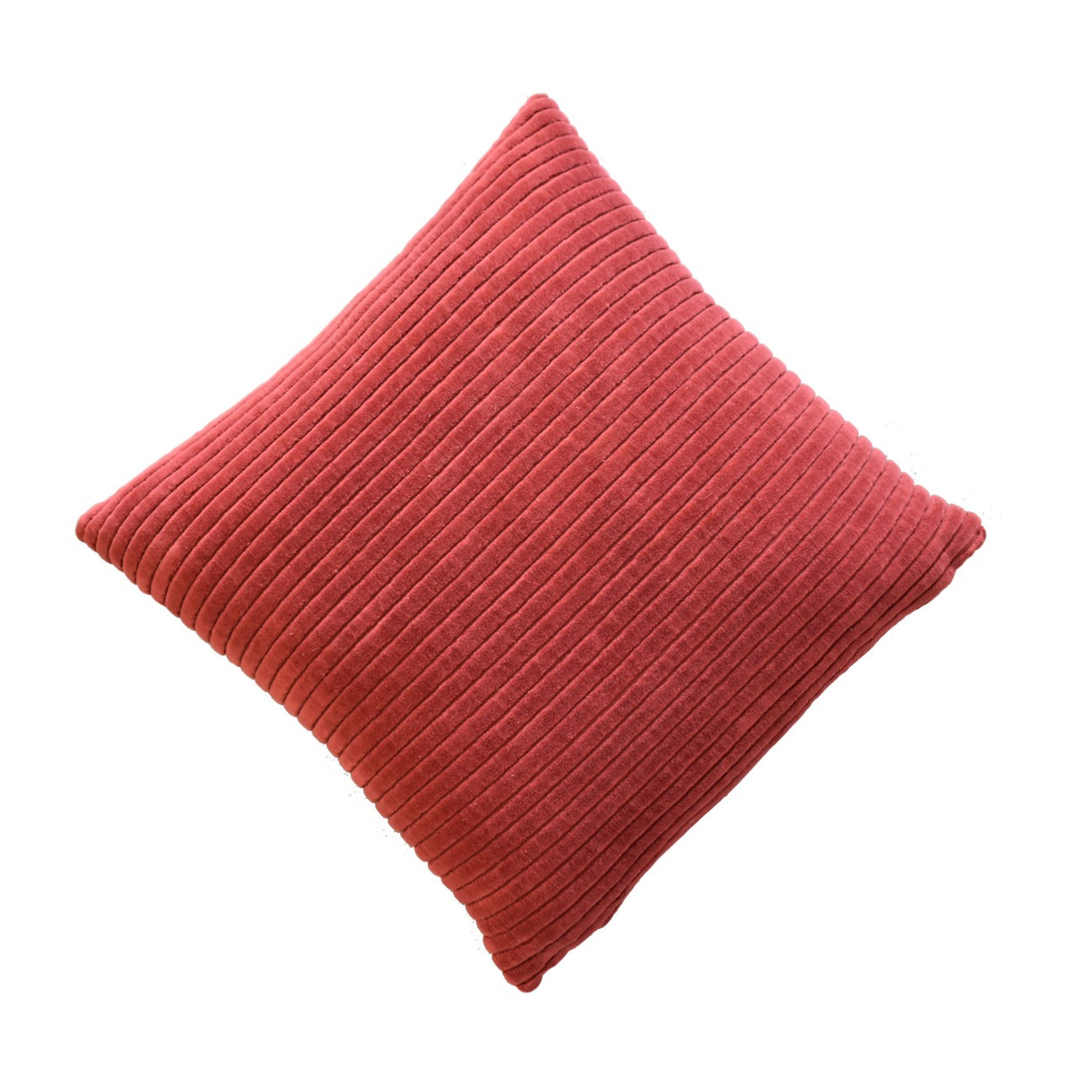 Ribbed Cushion Set, Velvet Fabric | Set of 2 | Red