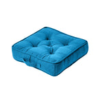 Rajput Ribbed Cotton Floor Cushion | 40cm x 40cm | Teal
